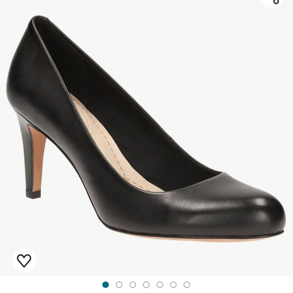 Clarks Black Leather Carlita Cove High Heels 7.5